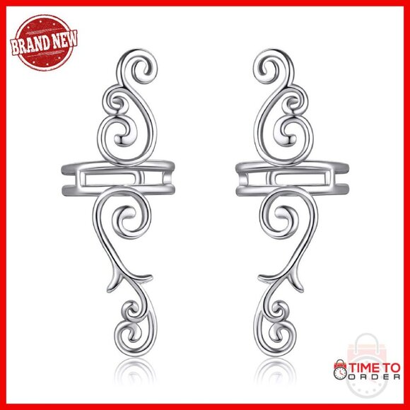 Sterling Silver Celtic Knot Ear Cuff: No Piercing Unisex  925 Sterling Silver Non-Piercing Ear Cuff with Celtic Knot Design